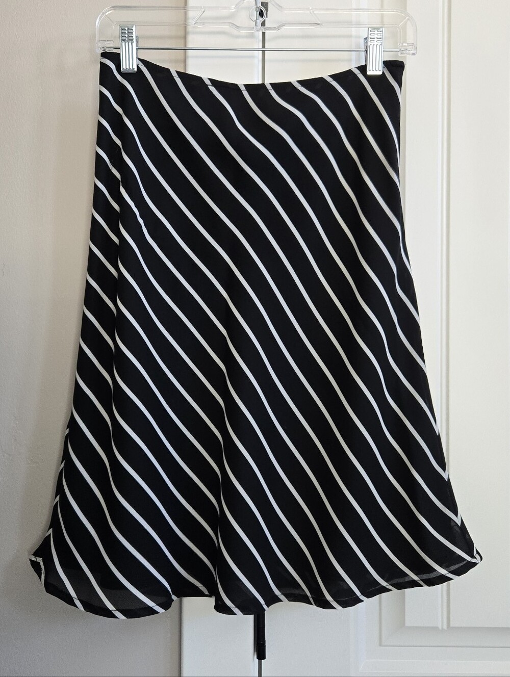 Black & White Diagonal Stripe Circle Skirt